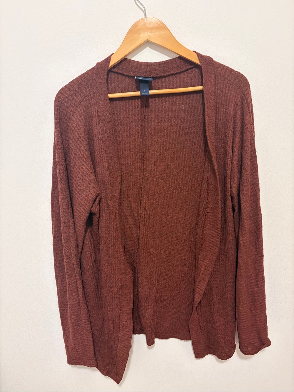 Daytrip Open-Front Cardigan Sweater - Rust Brown